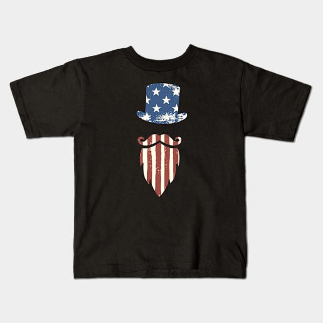 Independence Day Beard Kids T-Shirt by iMadeThis! Tee